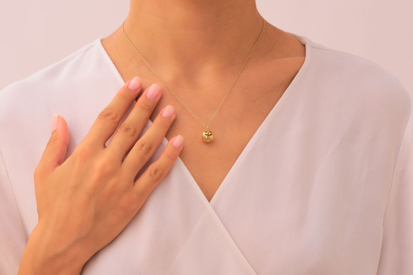 Halloween Pumpkin Necklace in Solid Gold & Silver Options: Cute Pumpkin Charm Pendant