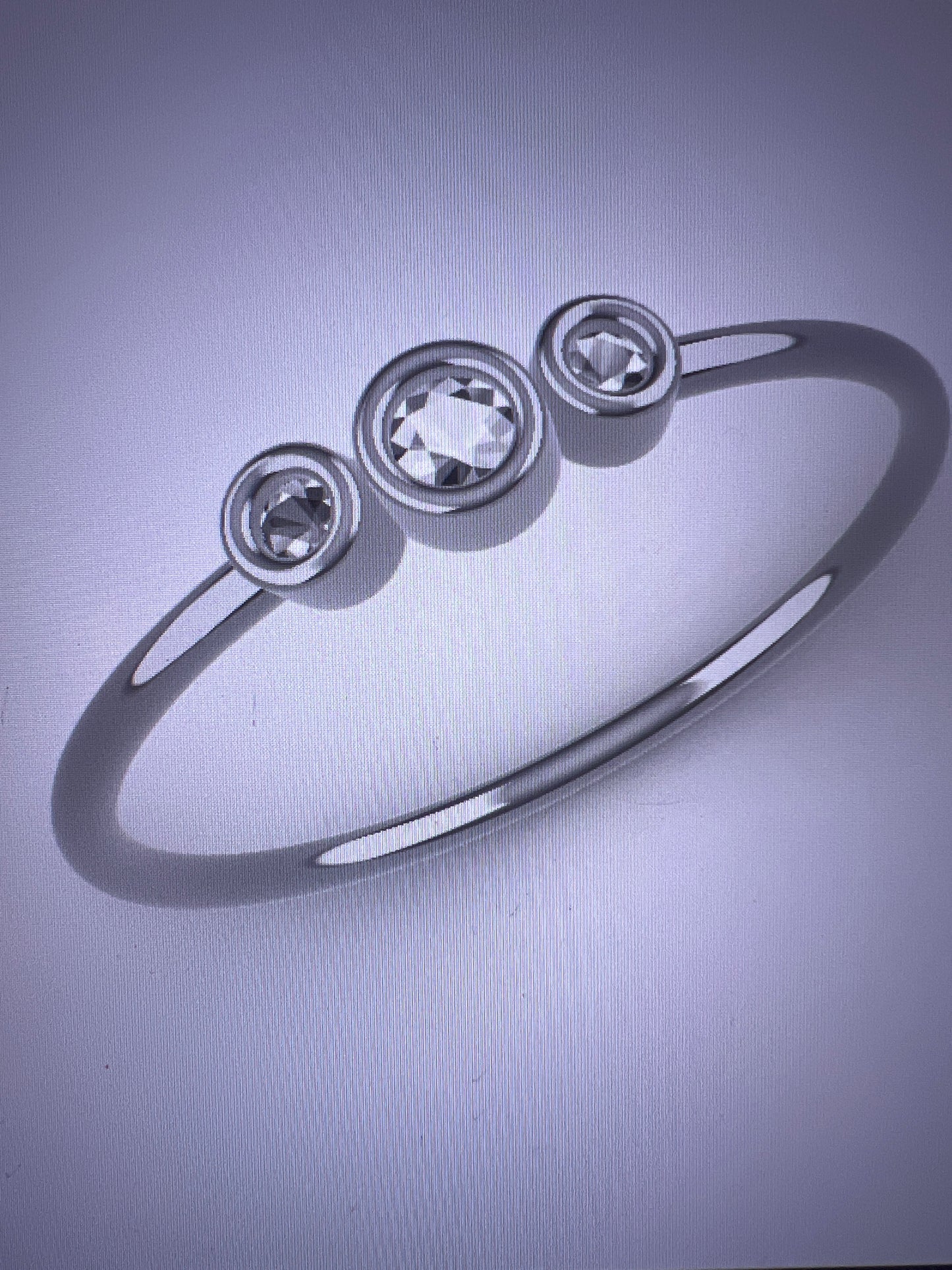 Three diamond platinum ring