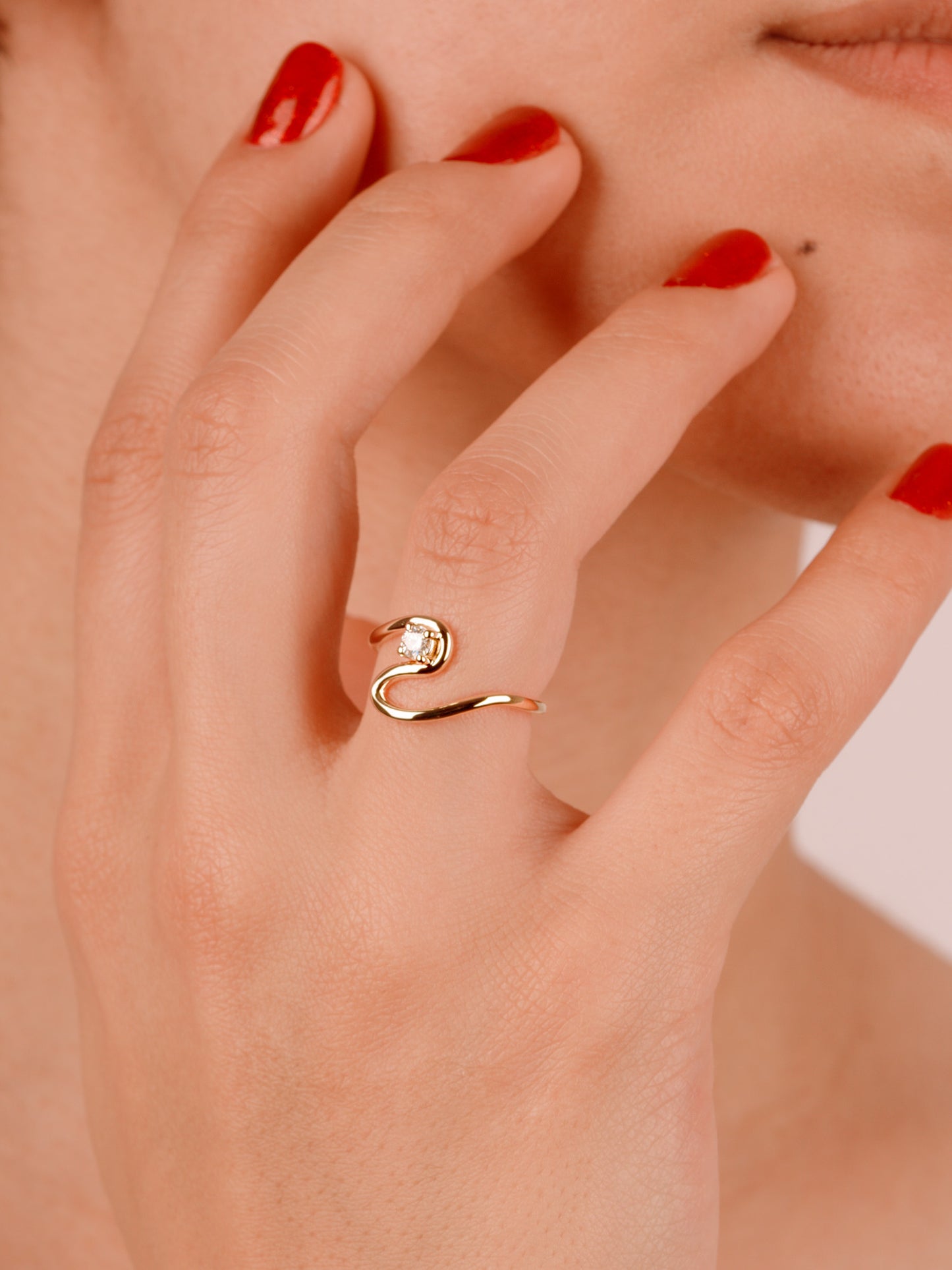 Snake Gold Moissanite Ring – 14K Solid Gold Serpent Ring