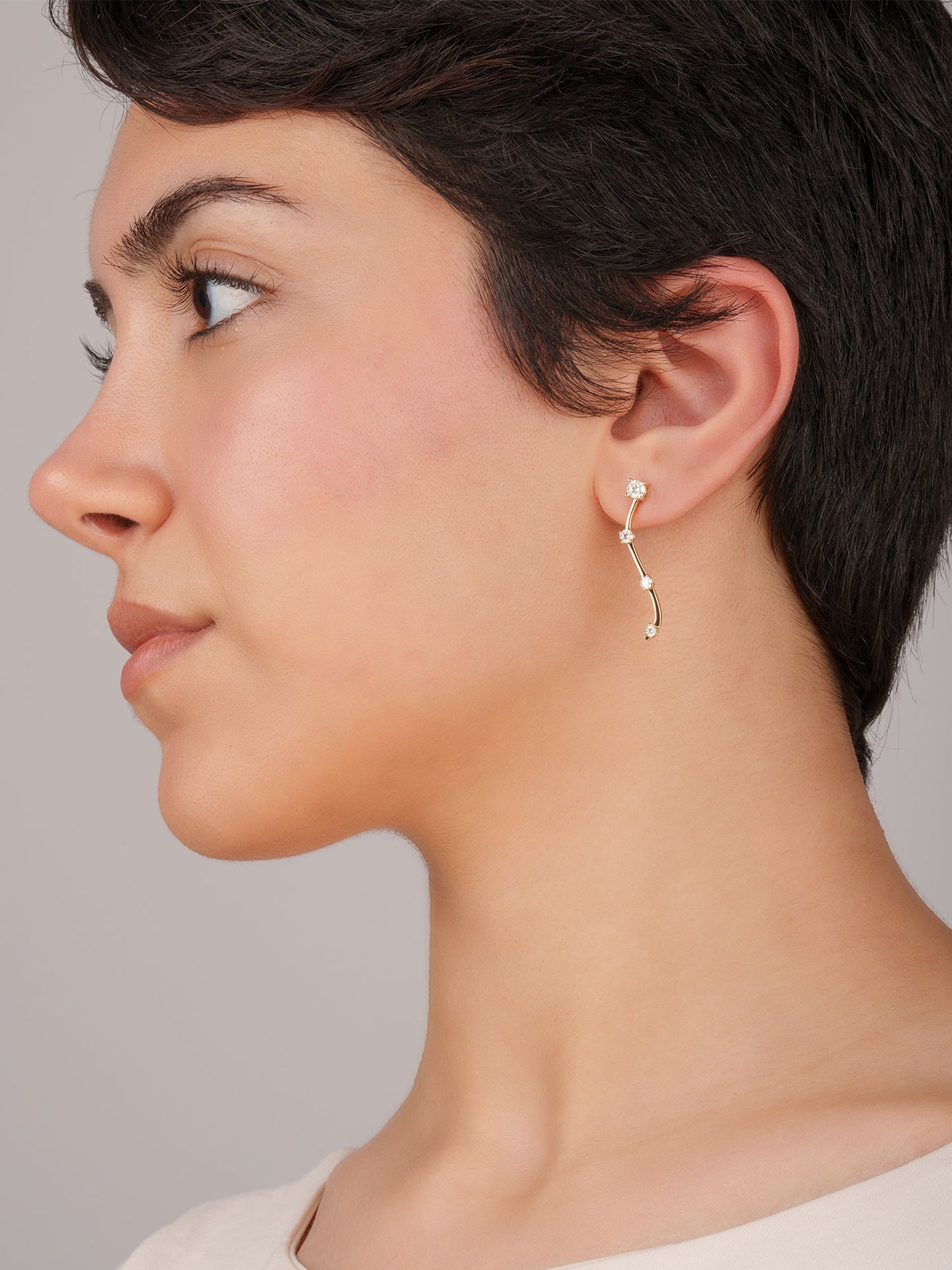 Gold Curved Bar Earrings β Minimalist Gold Earrings