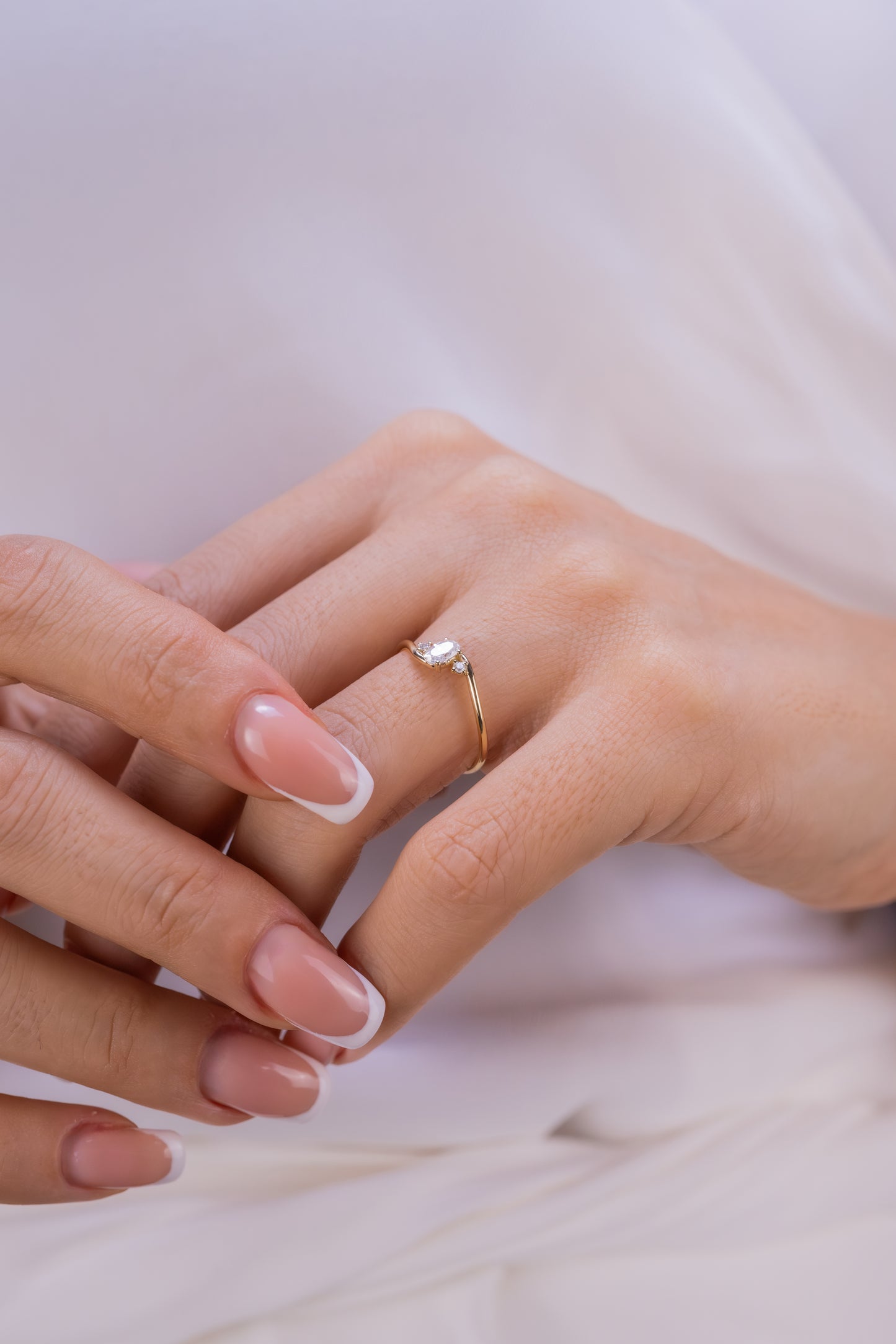 Raw Moissanite Ring – 14K Gold Twisted Band