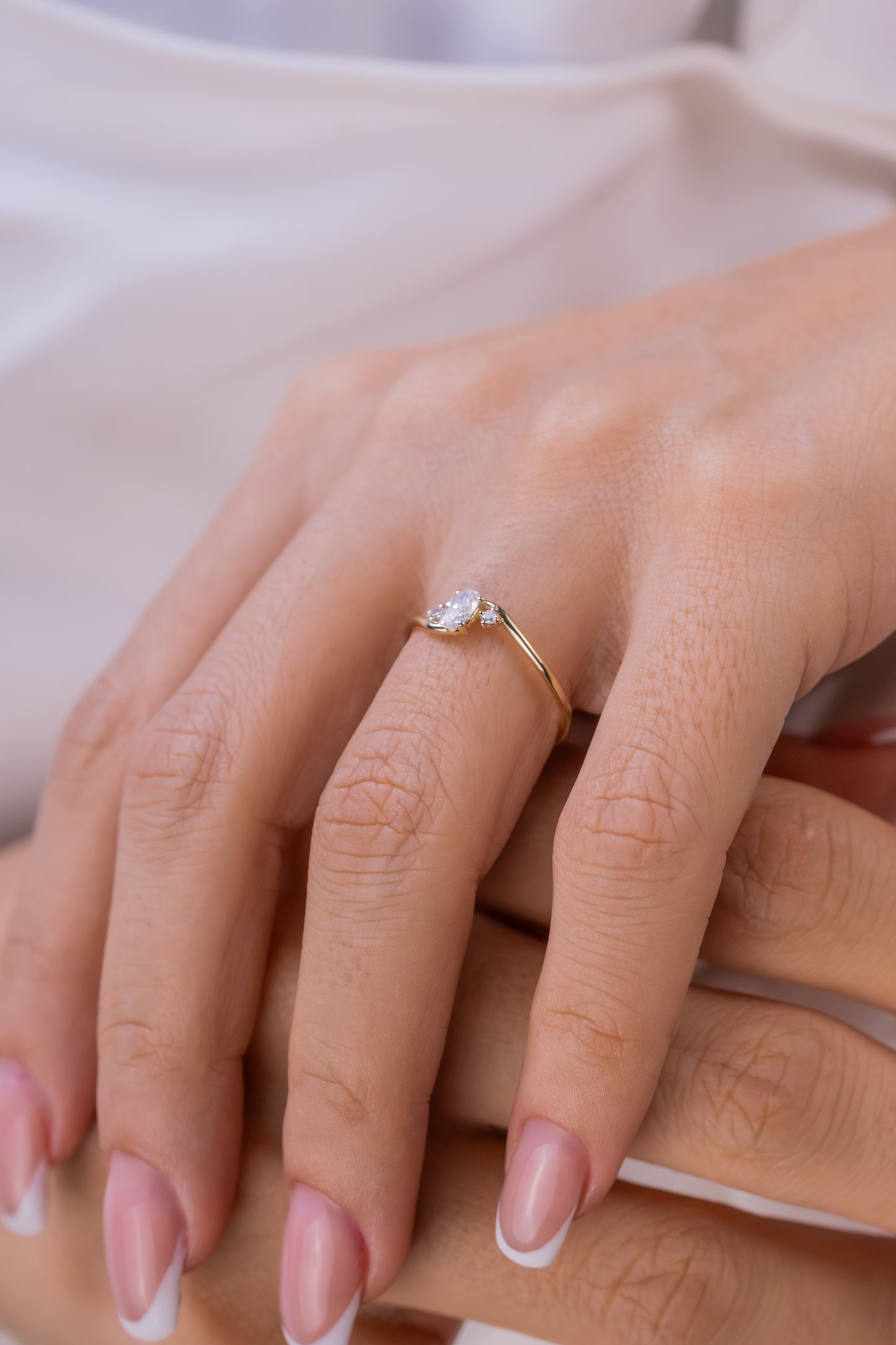 Raw Moissanite Ring – 14K Gold Twisted Band