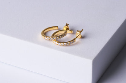 Elegant Moissanite Hoop Earrings: Sparkling Luxurious Earrings Available in Silver & Solid Gold