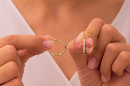 Elegant Moissanite Hoop Earrings: Sparkling Luxurious Earrings Available in Silver & Solid Gold