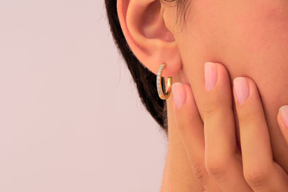 Elegant Moissanite Hoop Earrings: Sparkling Luxurious Earrings Available in Silver & Solid Gold