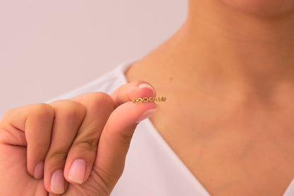 Elegant Link Chain Band Ring, Solid Gold Link Ring, Minimalist Gold Chain Band Ring, Handmade Unique Chain Ring, Dainty Band Ring for Her