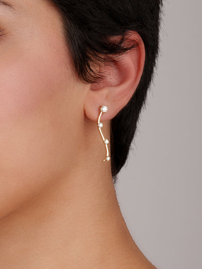 Gold Curved Bar Earrings – Minimalist Gold Earrings