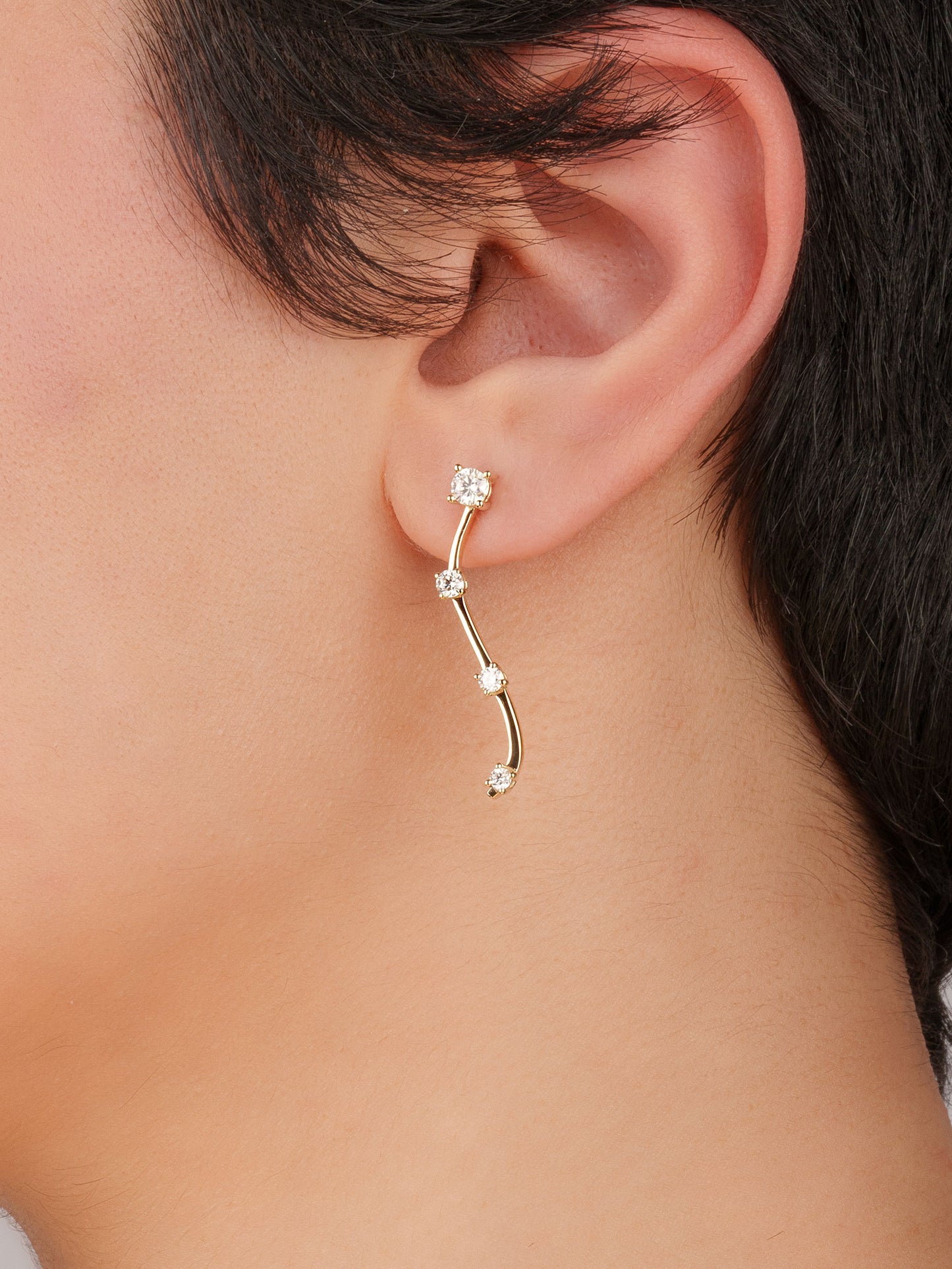 Gold Curved Bar Earrings – Minimalist Gold Earrings