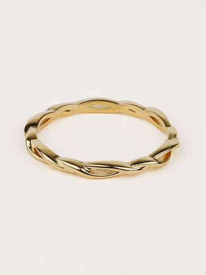 14K Gold Twist Ring – Minimalist Braided Band