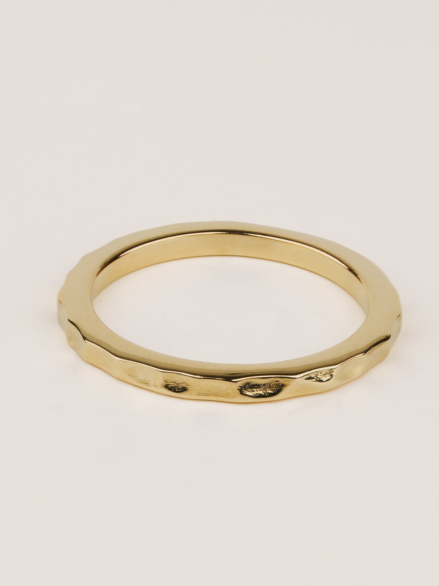 14K Gold Hammered Band – Textured Solid Gold Stacking Ring