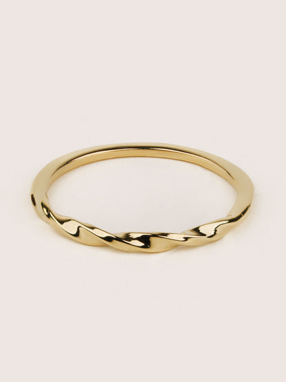 14K Gold Twist Ring, Gold Twisted Band Ring