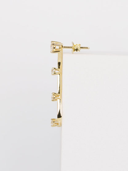 Gold Curved Bar Earrings – Minimalist Gold Earrings