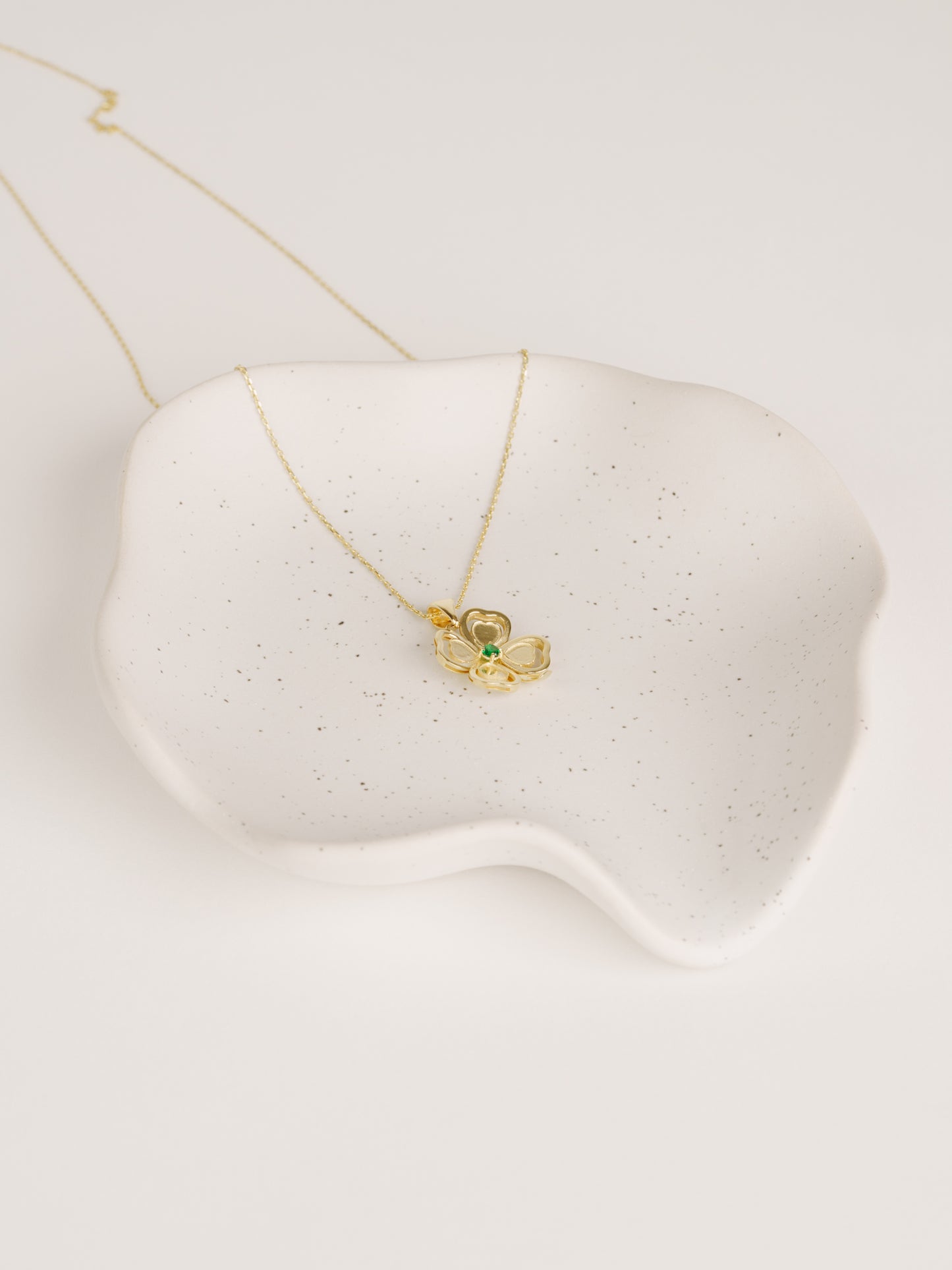 14K Gold Clover Necklace – Lucky Four Leaf Clover Necklace