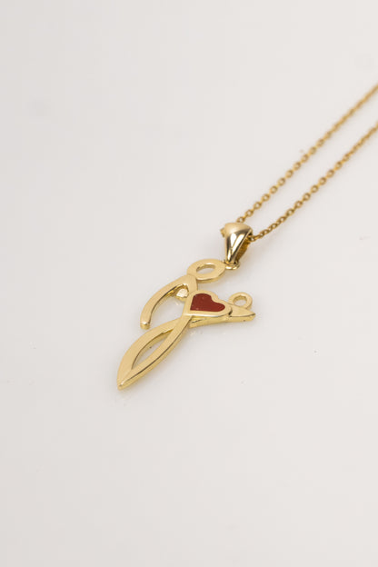 Gold Mother & Child Pendant Necklace