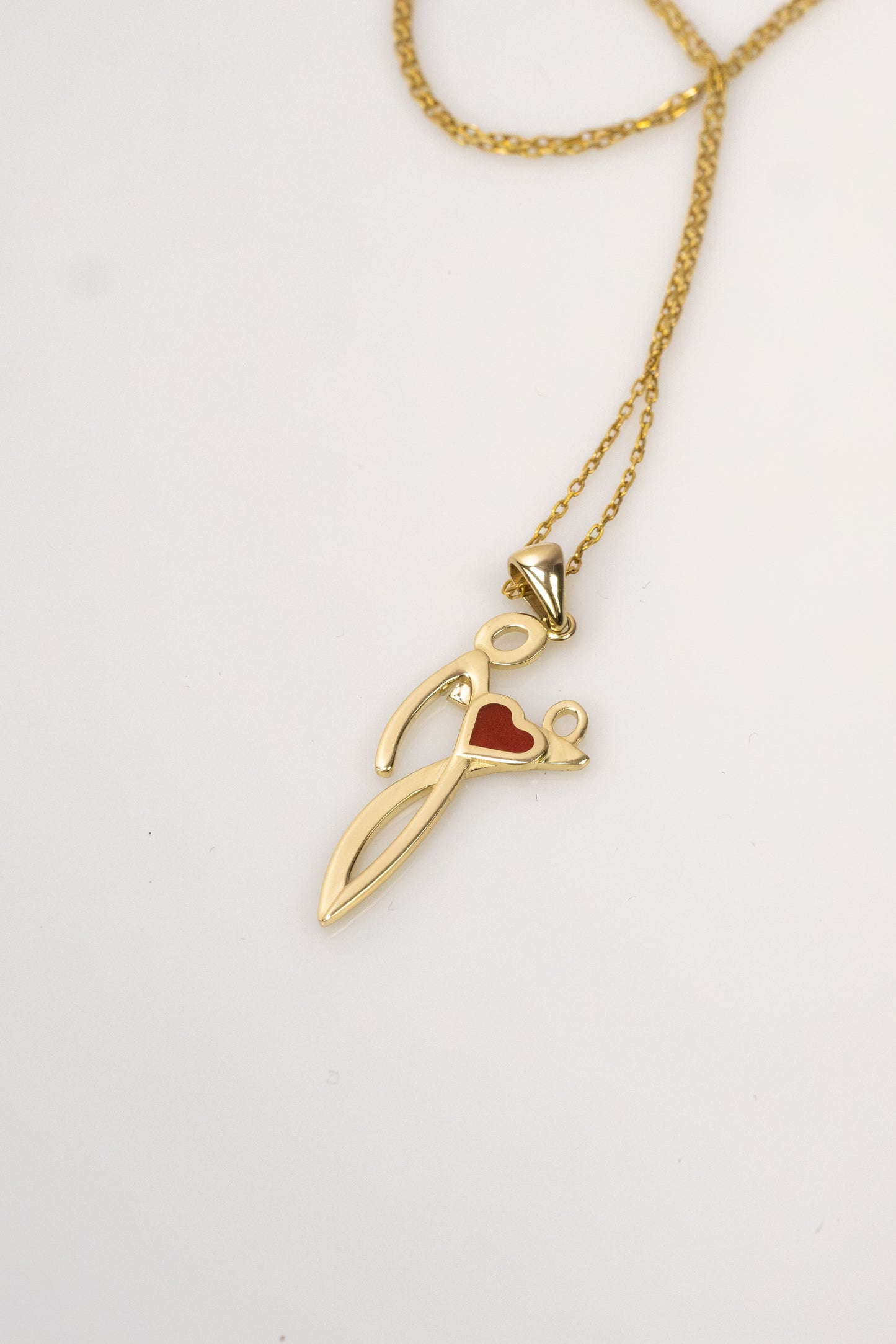 Gold Mother & Child Pendant Necklace