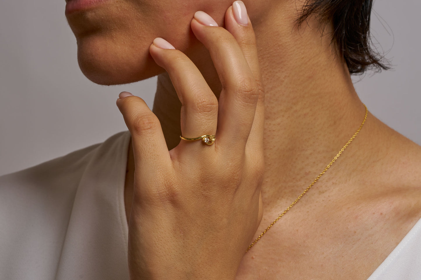 Floral Gemstone Promise Ring: Handmade Nature Inspired Ring in Solid Gold & Silver Options