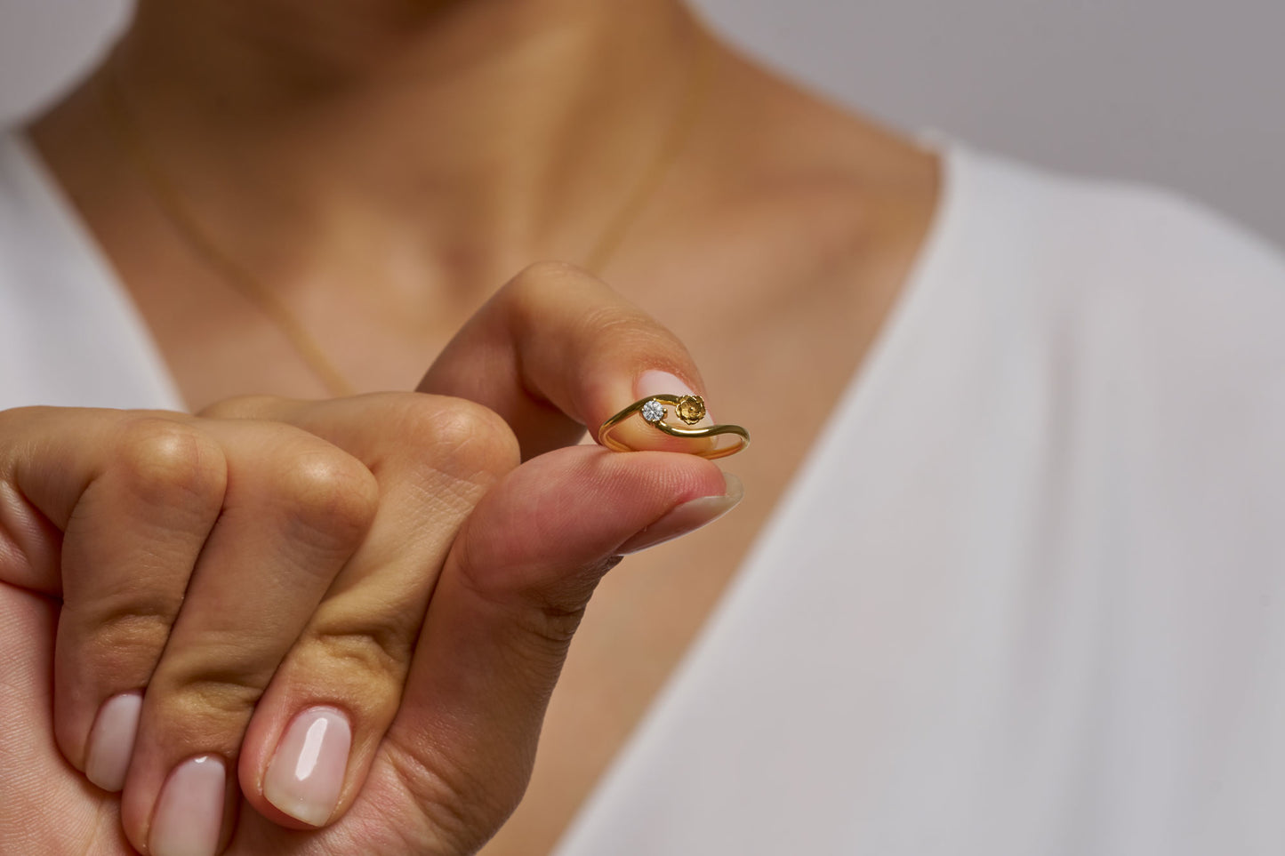 Floral Gemstone Promise Ring: Handmade Nature Inspired Ring in Solid Gold & Silver Options