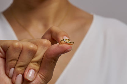 Floral Gemstone Promise Ring: Handmade Nature Inspired Ring in Solid Gold & Silver Options