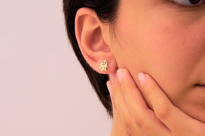 Tiny Ghost Stud Earrings: Cute Minimalist Halloween Jewelry in Silver & Solid Gold