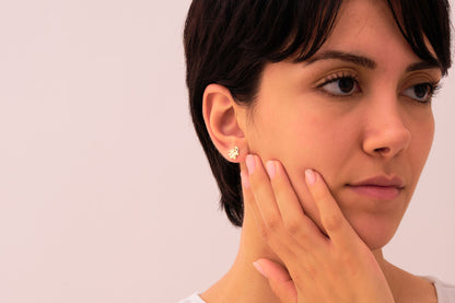 Tiny Ghost Stud Earrings: Cute Minimalist Halloween Jewelry in Silver & Solid Gold