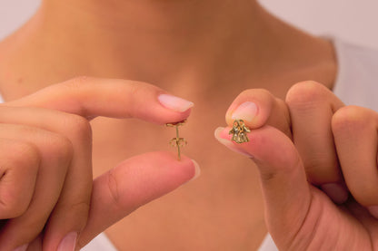 Tiny Ghost Stud Earrings: Cute Minimalist Halloween Jewelry in Silver & Solid Gold