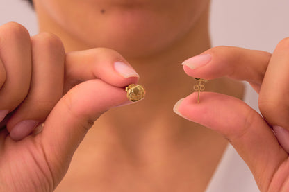 Tiny Pumpkin Stud Earrings: Cute Minimalist Halloween Jewelry in Silver & Solid Gold