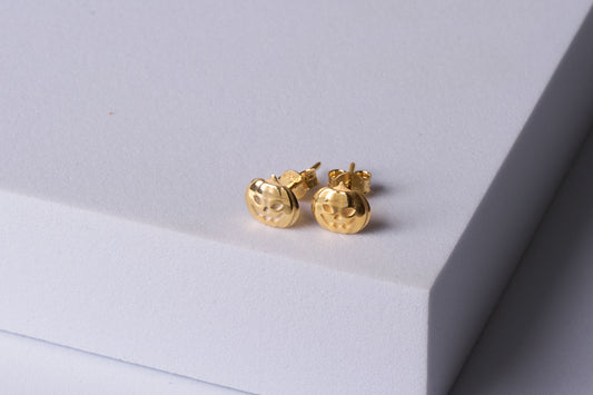 Tiny Pumpkin Stud Earrings: Cute Minimalist Halloween Jewelry in Silver & Solid Gold