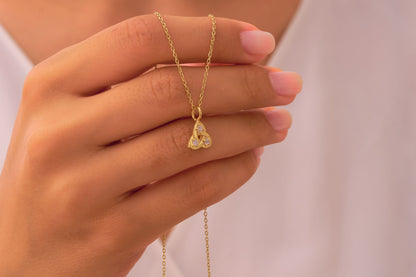 Minimalist Diamond Trinity Knot Necklace: Solid Gold & Silver Celtic Knot Jewelry