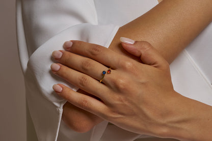 Custom Two Birthstone Ring for Her, Romantic Birthstone Rings, Dainty Promise Ring, Elegant Birthstone Ring, Luxury Jewelry Gift for Her